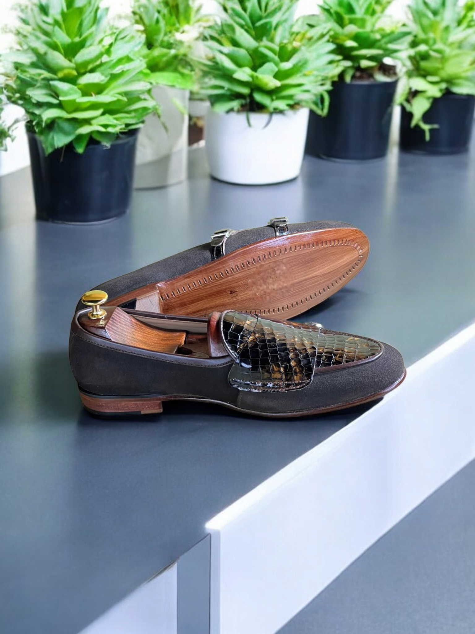 Experience luxury and elegance with Hex -TwoB, the handmade, all leather double monk shoe. Crafted with premium quality materials, these shoes exude timeless style and sophistication. Indulge in superior craftsmanship and comfort with the Hex -TwoB.